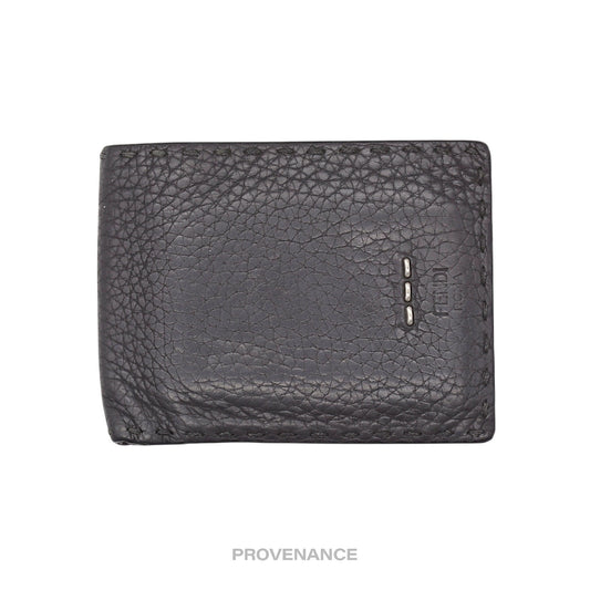 🔴 Fendi Selleria Horizontal Wallet - Charcoal Roman Leather