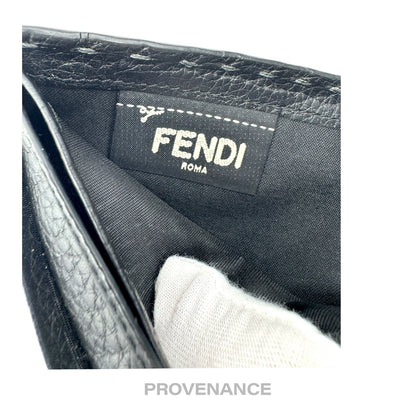 🔴 Fendi Selleria Bifold Wallet - Grey Roman Leather