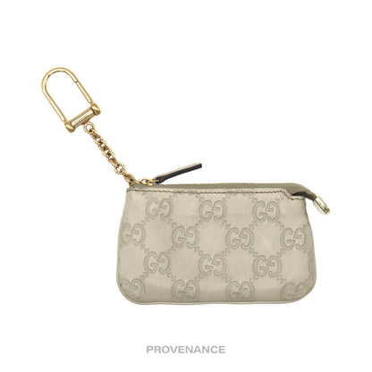 🔴 Gucci Key Pouch Cles - Ivory GG Guccissima Leather