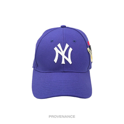 🔴 Gucci x NY Yankees Embroidered Hat Cap - Blue with Moth