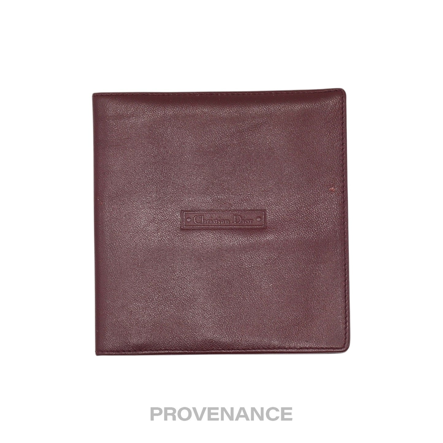 🔴 Christian Dior Bifold Wallet - Burgundy Calfskin Leather