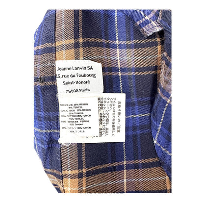 🔴 Lanvin Patchwork Flannel Shirt - Multicolor Plaid 37 14.5