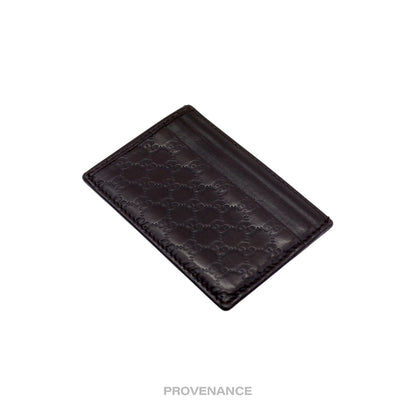 🔴 Gucci Card Holder Wallet - Dark Chocolate MicroGuccissima