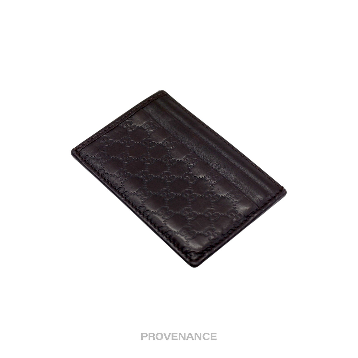 🔴 Gucci Card Holder Wallet - Dark Chocolate MicroGuccissima