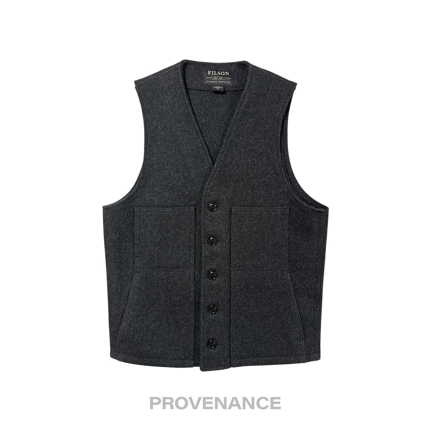 🔴  Filson Mackinaw Wool Vest - Charcoal 36