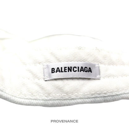 🔴 Balenciaga Embroidered Logo Cap Hat - White