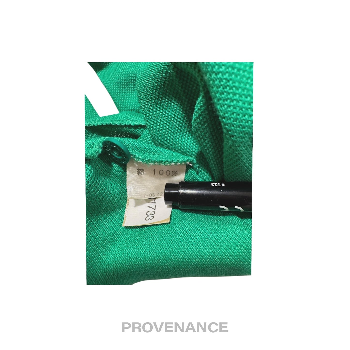 🔴 Balenciaga Sports Pique Polo Shirt - Green Embroidered M