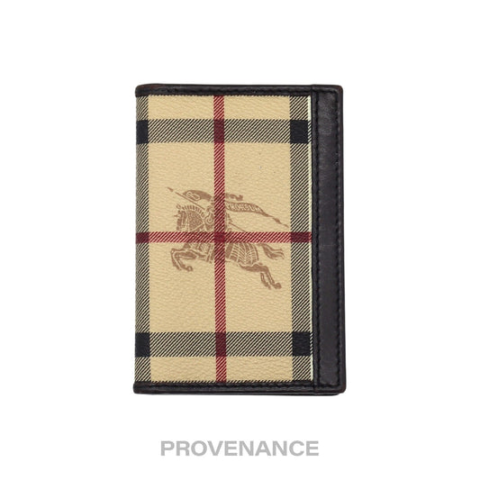 🔴 Burberry Pocket Organizer Wallet - Haymarket Check Brown