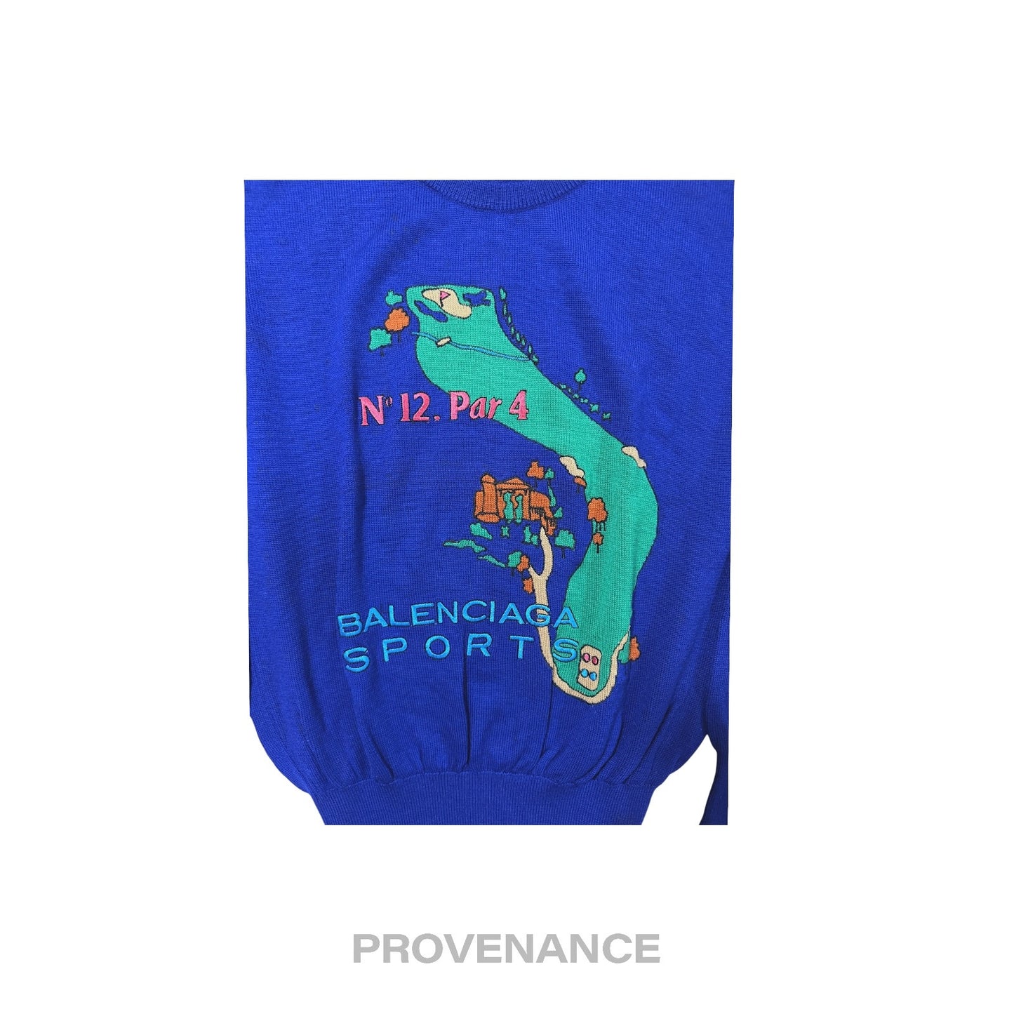 🔴 Balenciaga Sports Golf Crewneck Wool Sweatshirt - Blue L