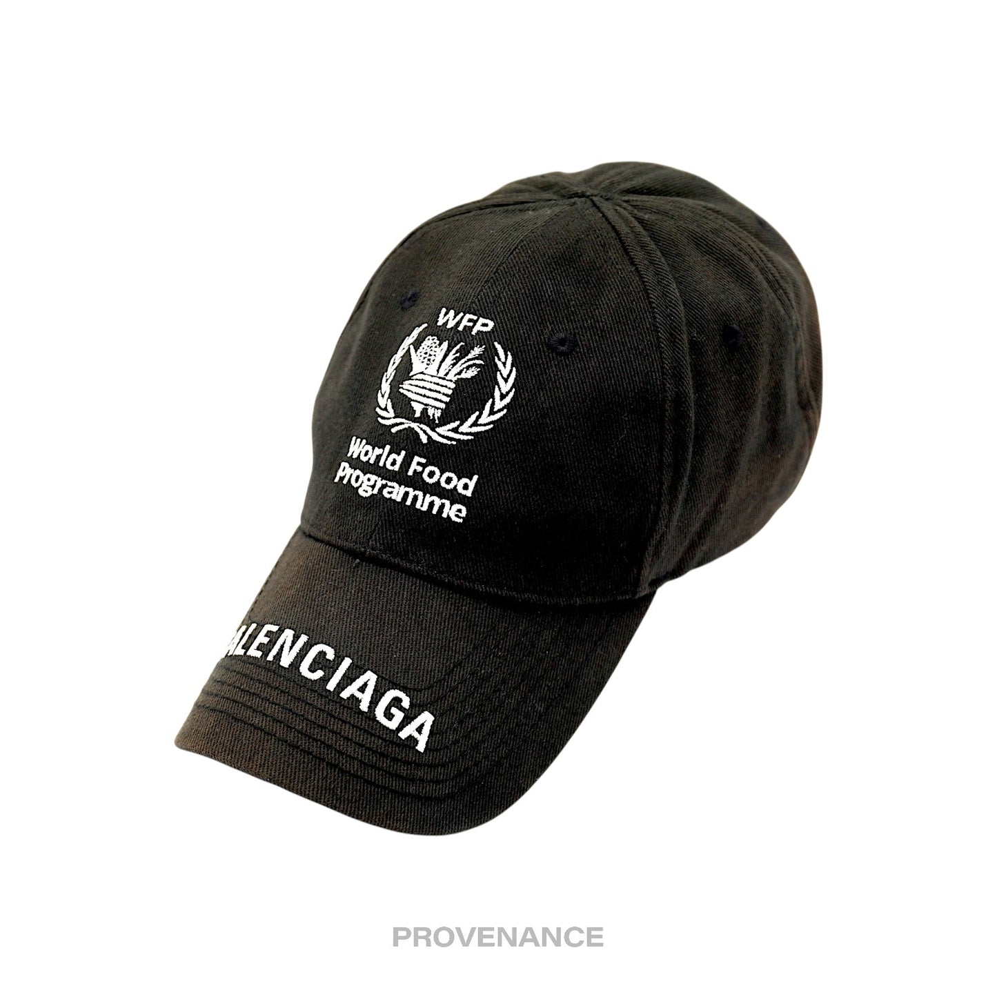 🔴 Balenciaga WFP Embroidered Logo Cap - Black White