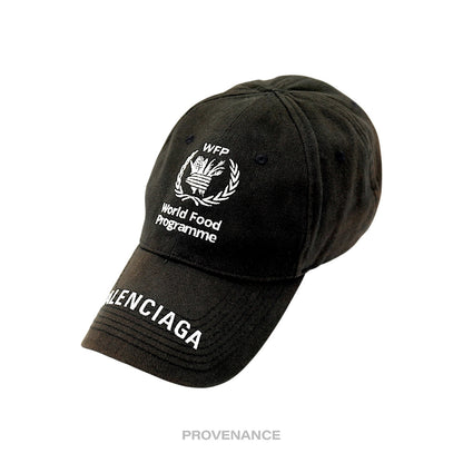 🔴 Balenciaga WFP Embroidered Logo Cap - Black White