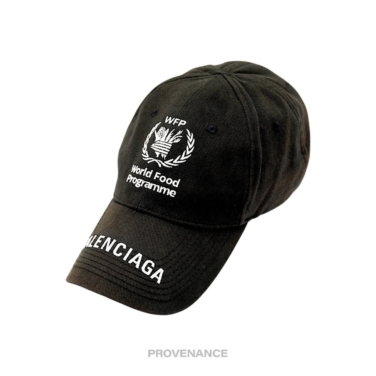 🔴 Balenciaga WFP Embroidered Logo Cap - Black White