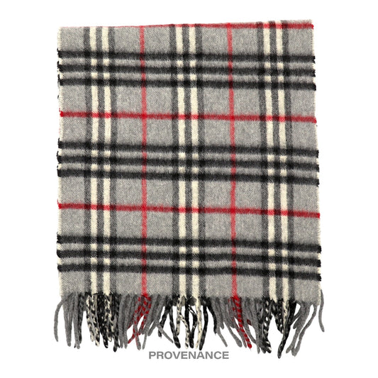 🔴 Burberry Scarf - Nova Check Grey Cashmere