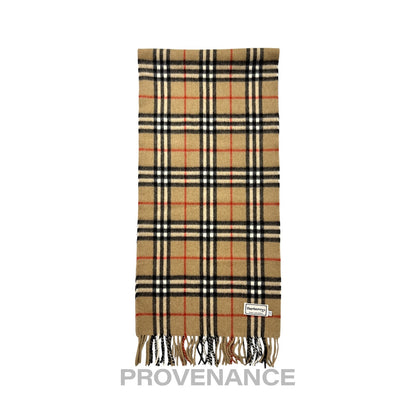 🔴 Vintage Burberrys Scarf Nova Check 100% Cashmere Camel