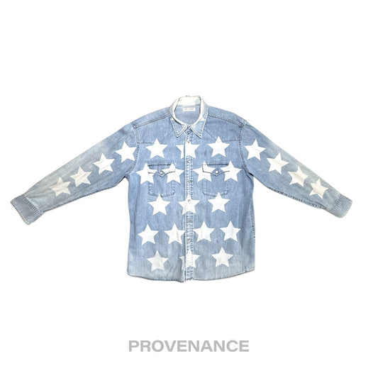🔴 Saint Laurent Paris SLP Western Denim Shirt - Stars S
