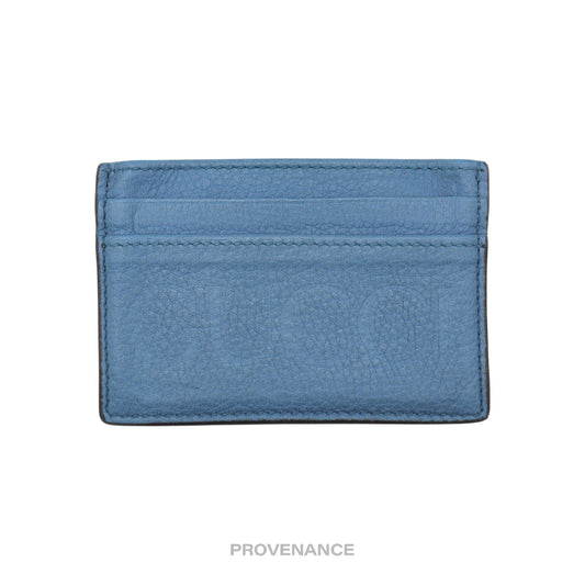 🔴 Gucci Large Logo Card Holder Wallet - Powder Blue Leather
