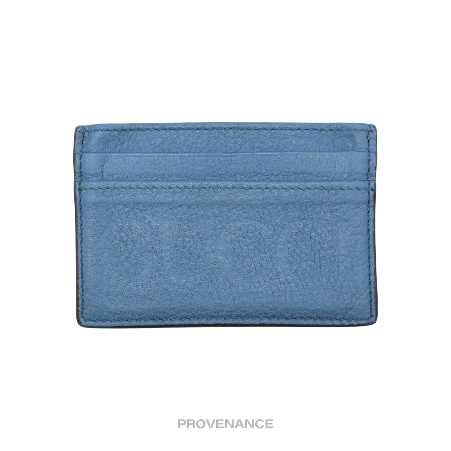 🔴 Gucci Large Logo Card Holder Wallet - Powder Blue Leather