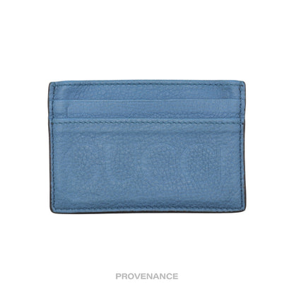 🔴 Gucci Large Logo Card Holder Wallet - Powder Blue Leather