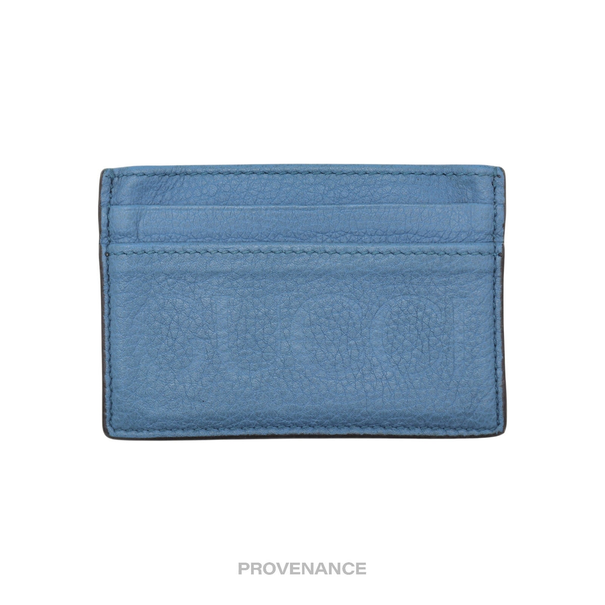 🔴 Gucci Large Logo Card Holder Wallet - Powder Blue Leather