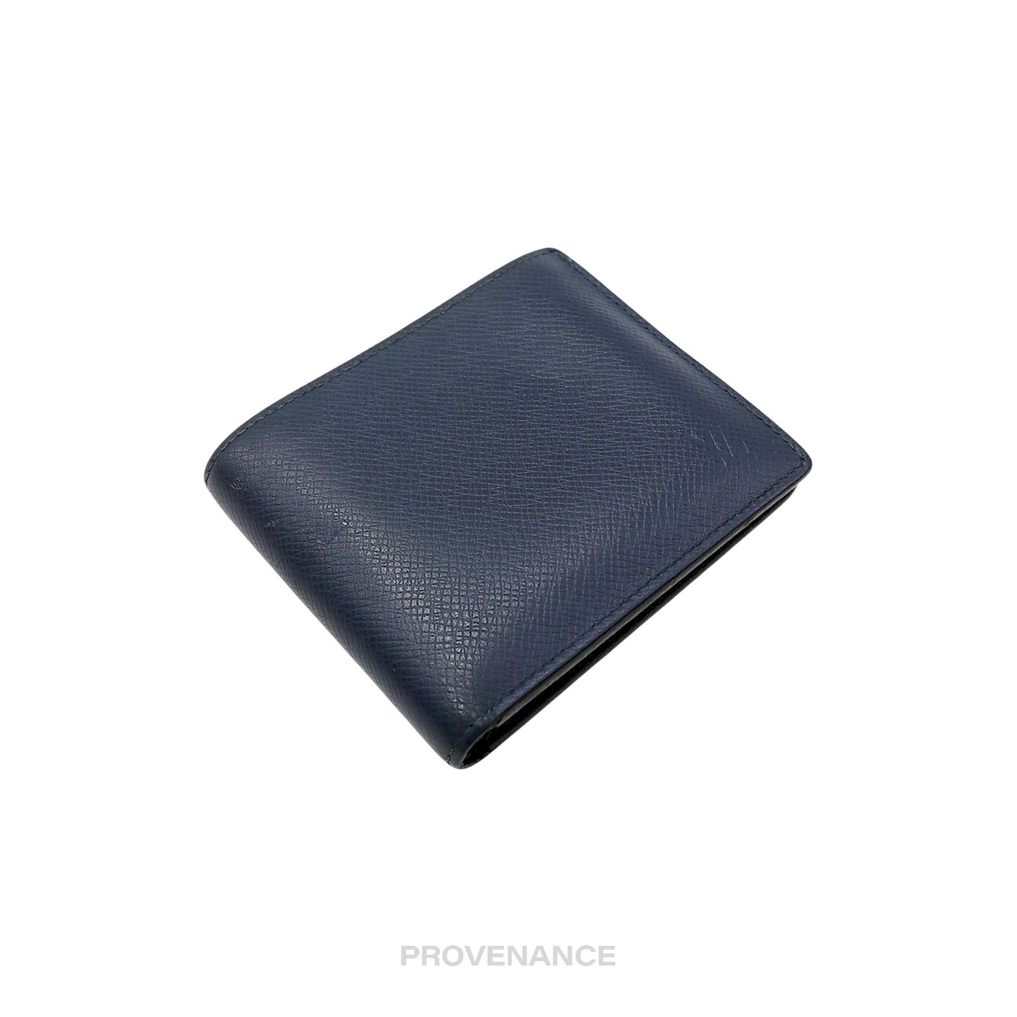 🔴 Louis Vuitton Amerigo Wallet - Navy Blue Taiga Leather