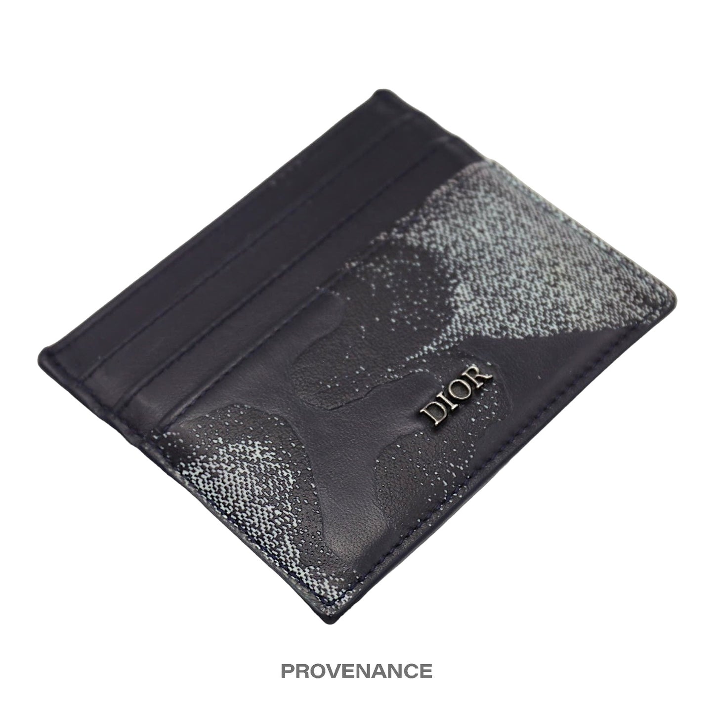 🔴 Dior x Peter Doig Card Wallet - Blue Denim Camouflage