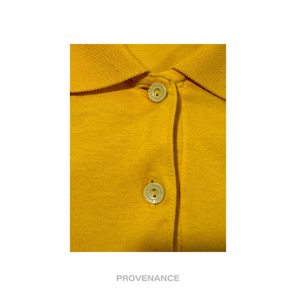 🔴 Balenciaga Sports Pique Polo Shirt - Yellow Embroidered