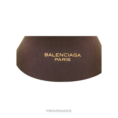 🔴 Balenciaga Chenille Visor - Dark Chocolate Brown