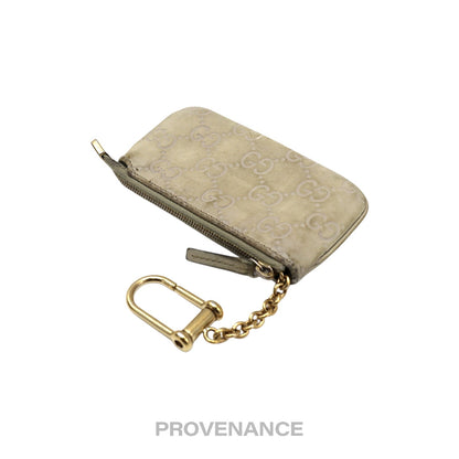 🔴 Gucci Key Pouch Cles - Ivory Chalk GG Guccissima Leather