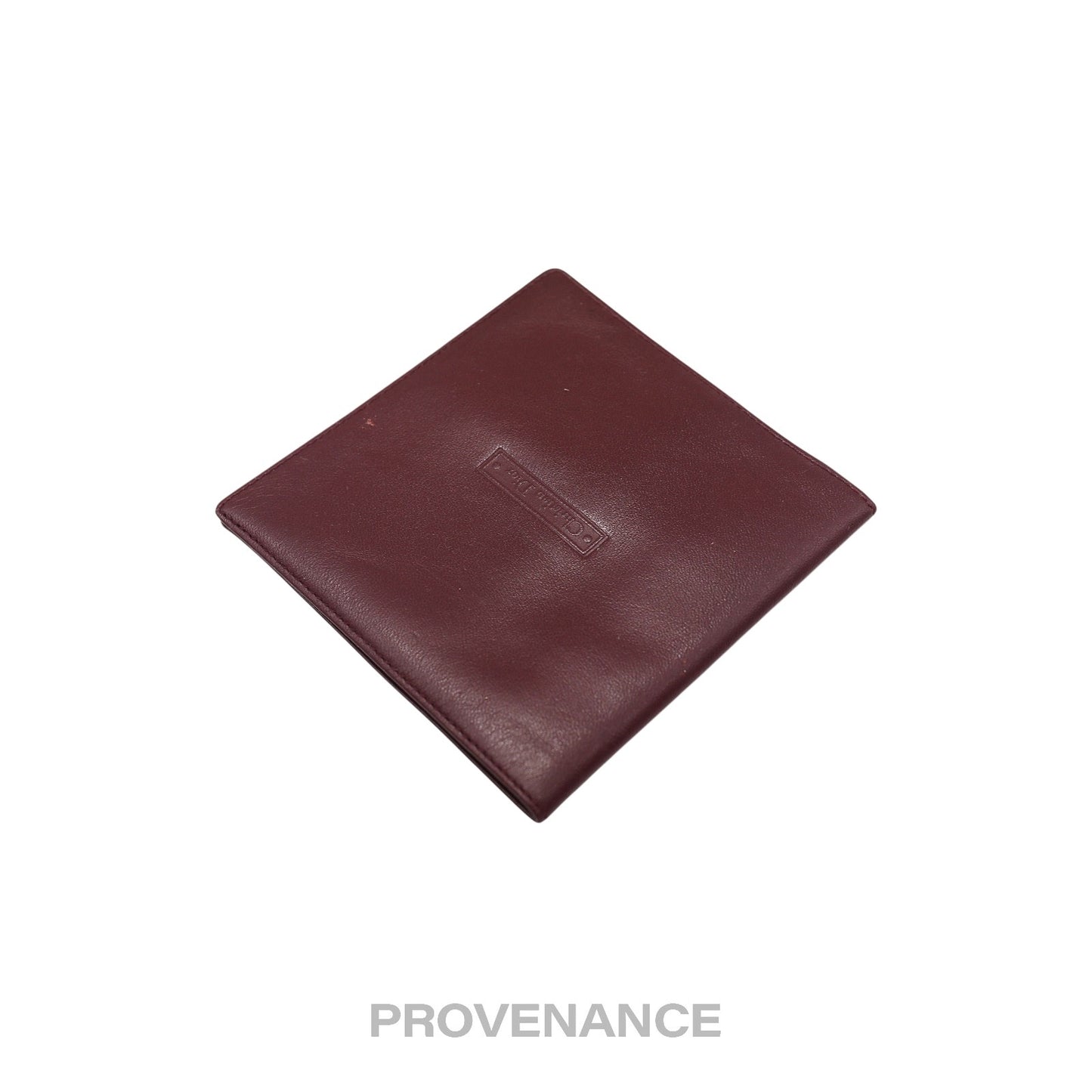 🔴 Christian Dior Bifold Wallet - Burgundy Calfskin Leather