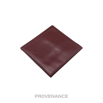 🔴 Christian Dior Bifold Wallet - Burgundy Calfskin Leather