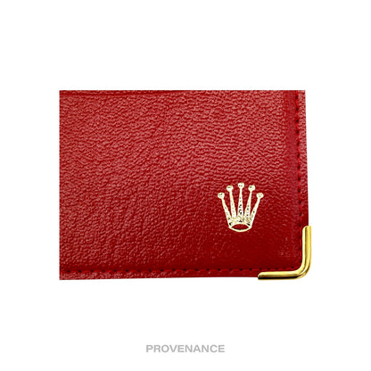 🔴 Rolex Card Holder Wallet - Red Leather II