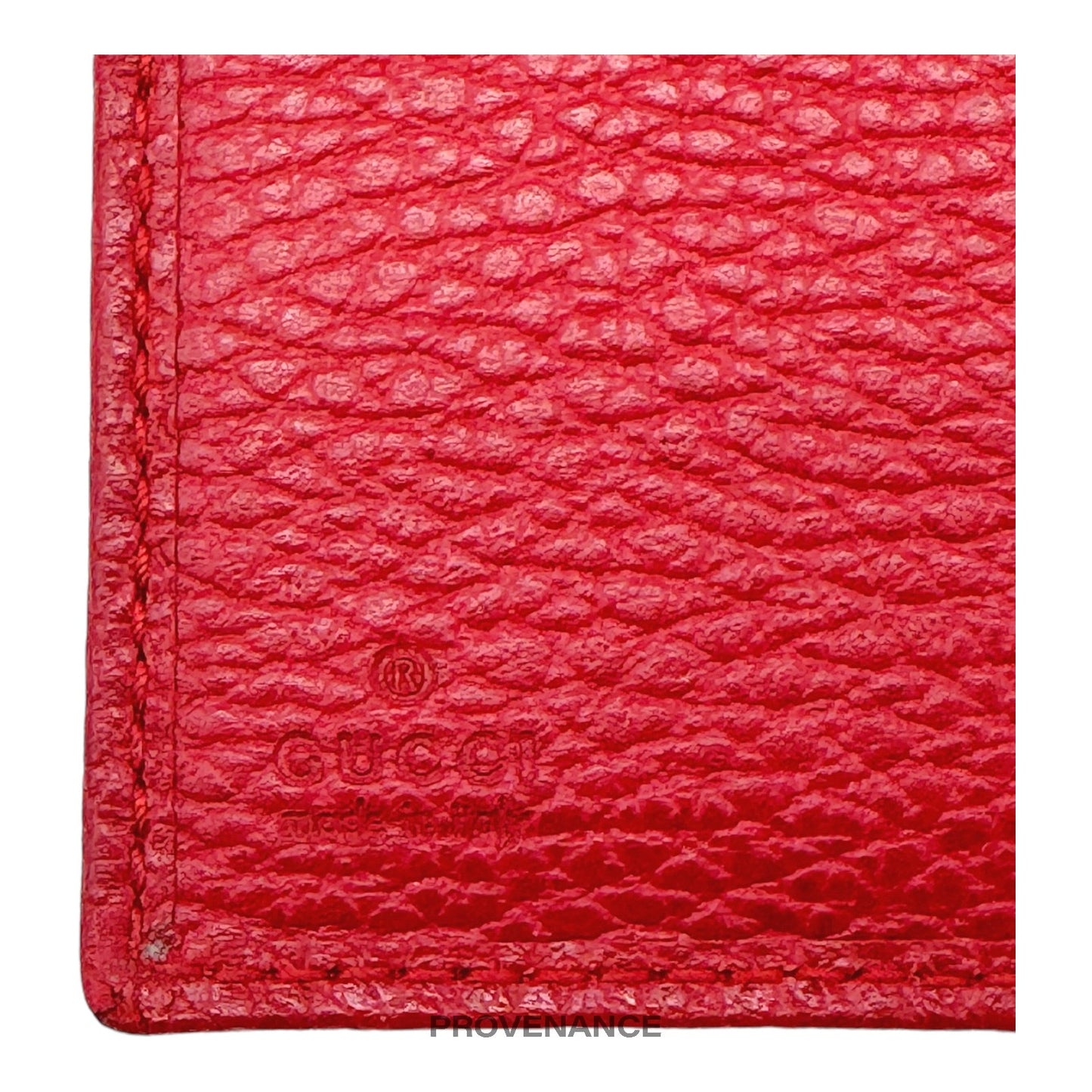 🔴 Gucci Made in Italy Pocket Organizer Wallet - Red Leather