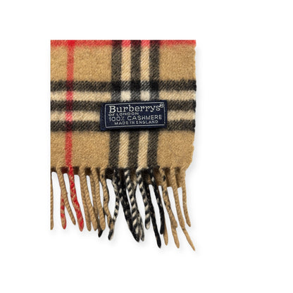🔴 Vintage Burberrys Scarf Nova Check 100% Cashmere Camel