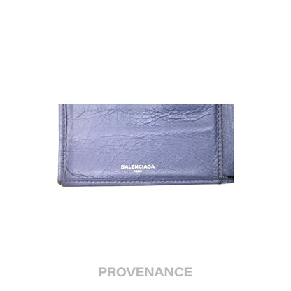 🔴 Balenciaga Screw Stud Bifold Wallet - Navy Blue Lambskin