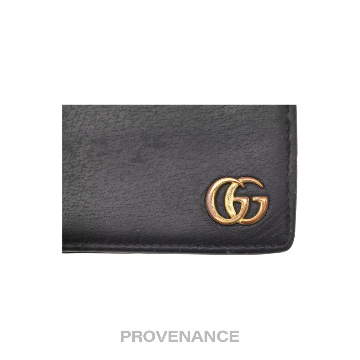 🔴 Gucci GG Marmont Bifold Wallet - Black Leather
