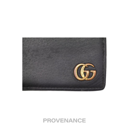 🔴 Gucci GG Marmont Bifold Wallet - Black Leather