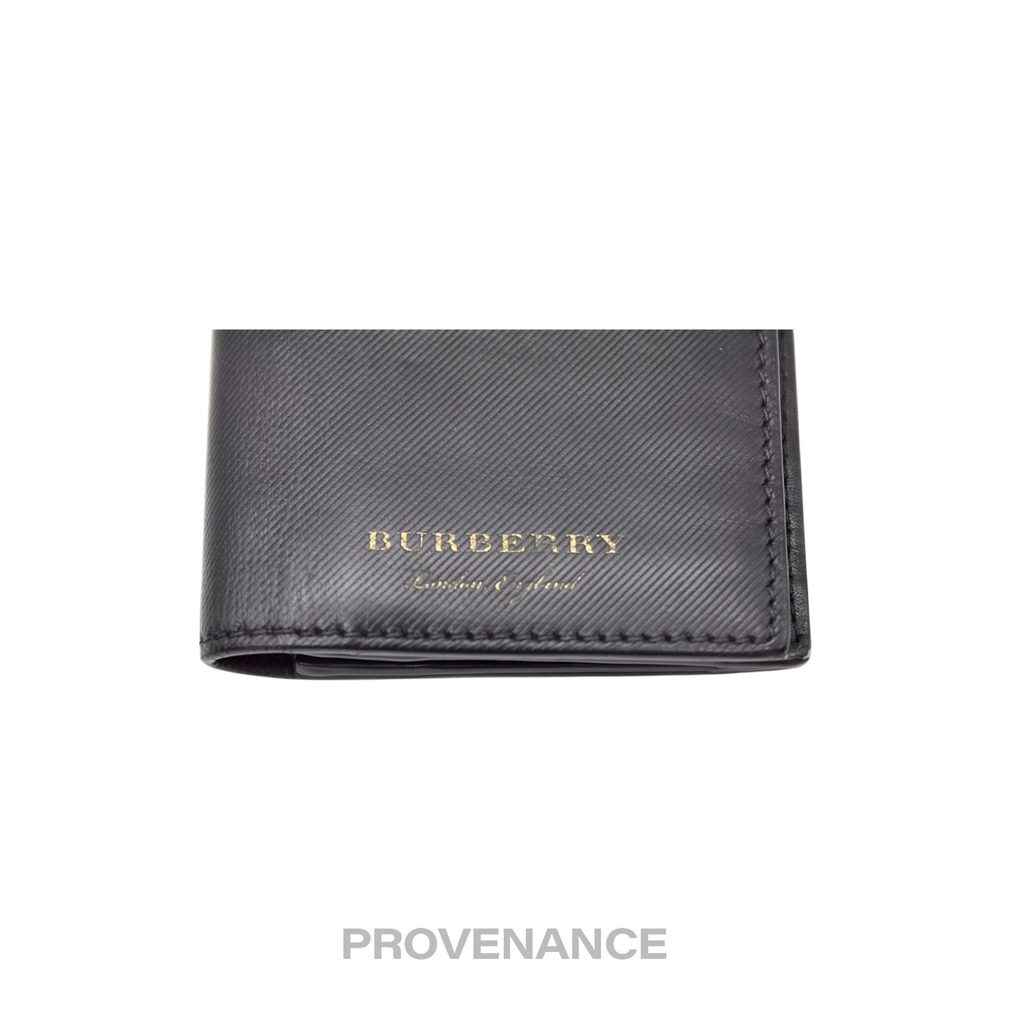 🔴 Burberry Logo Long Wallet - Black Leather