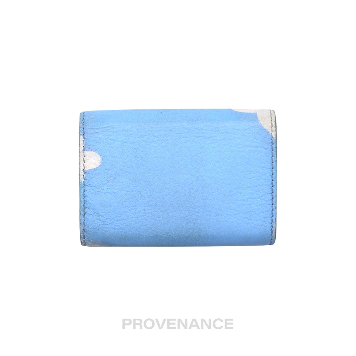 🔴 Balenciaga Papier Mini Card Wallet - Cloud Blue Leather