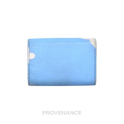 🔴 Balenciaga Papier Mini Card Wallet - Cloud Blue Leather