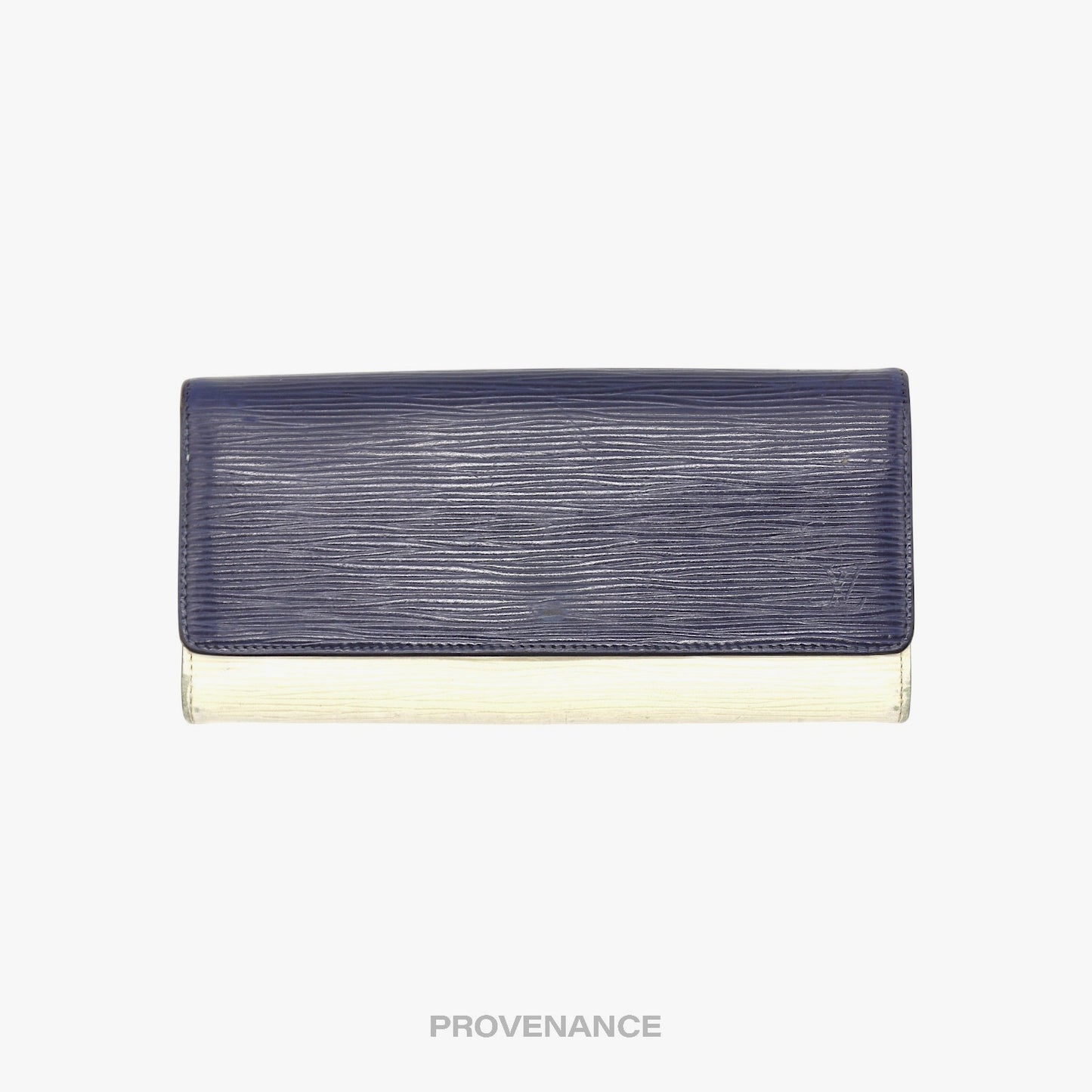 🔴 Louis Vuitton Long Wallet - White Blue Epi Patchwork