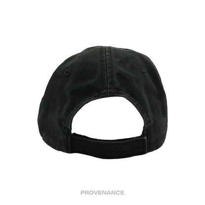 🔴 Balenciaga Embroidered Rainbow Logo Cap - Washed Black