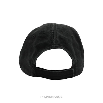 🔴 Balenciaga Embroidered Rainbow Logo Cap - Washed Black