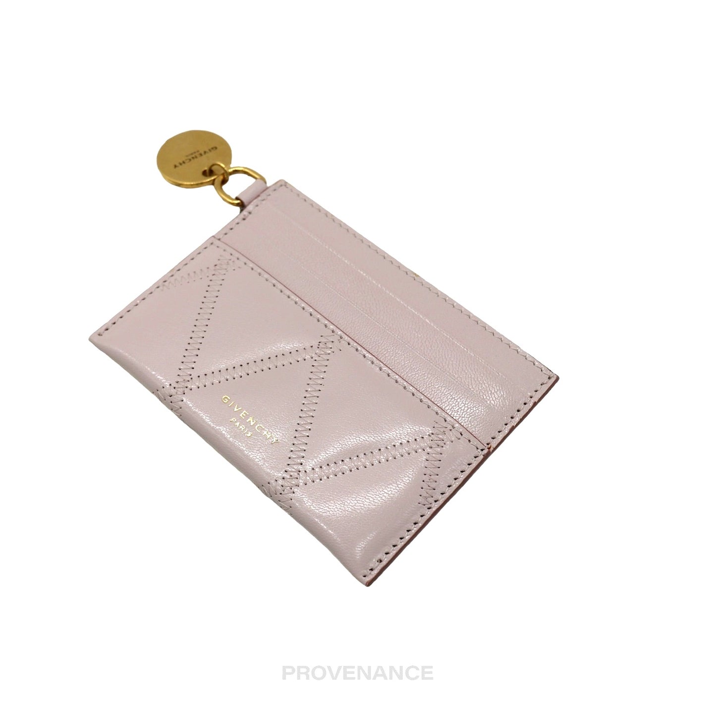 🔴 Givenchy Card Holder Wallet - Quilted Blush Leather