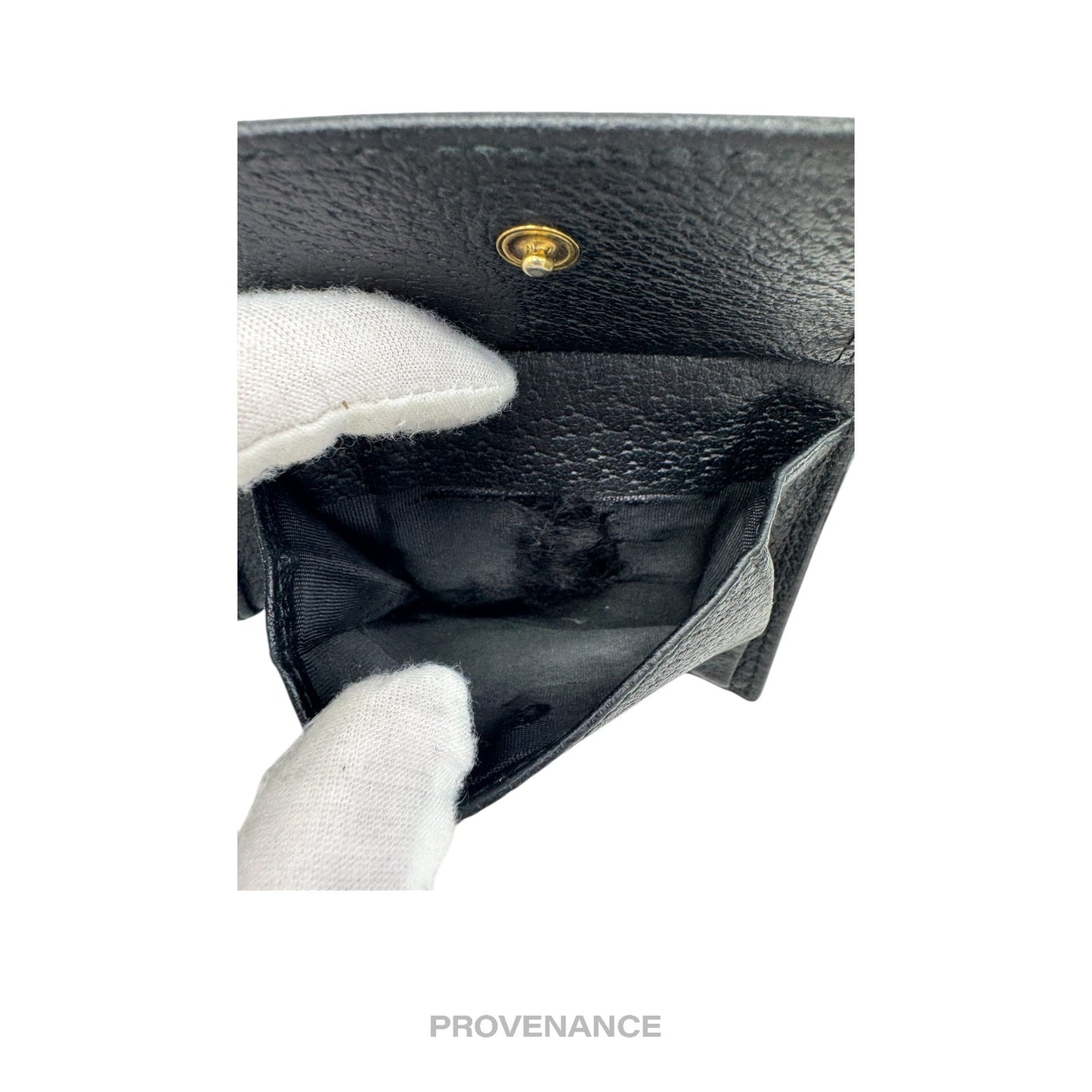 🔴 Gucci GG Marmont Bifold Wallet - Black Leather