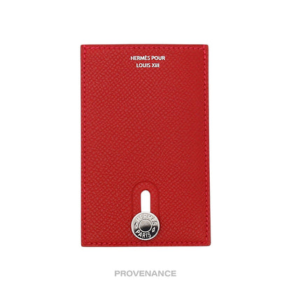 🔴 Hermes "POUR LOUIS XIII" Diabolo Card Holder Wallet - Red