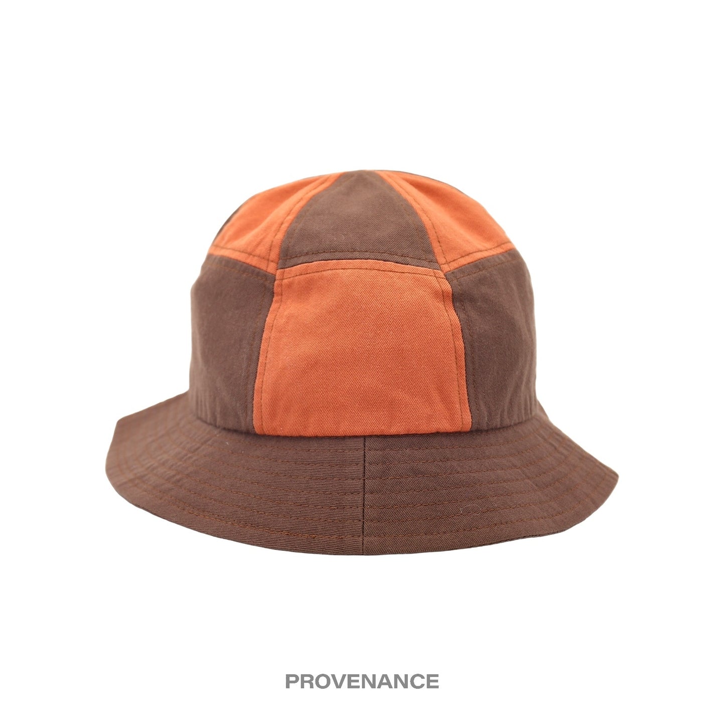 🔴 Balenciaga Sports Bucket Hat - Brown Orange Patchwork