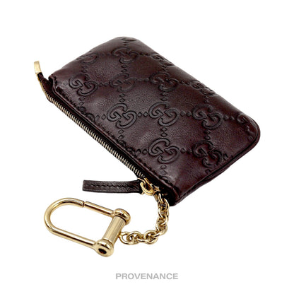 🔴 Gucci Key Pouch Cles - Chocolate Guccissima Leather