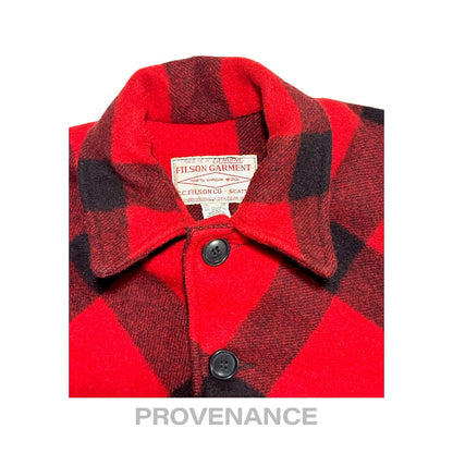 🔴 Filson Double Mackinaw Cruiser USA Wool Red Plaid 38 S