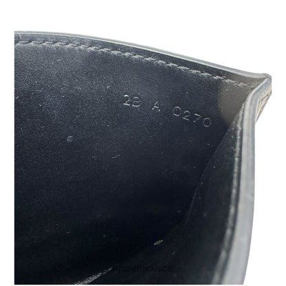 🔴 Givenchy Logo Card Wallet - Black Leather Metal Studs