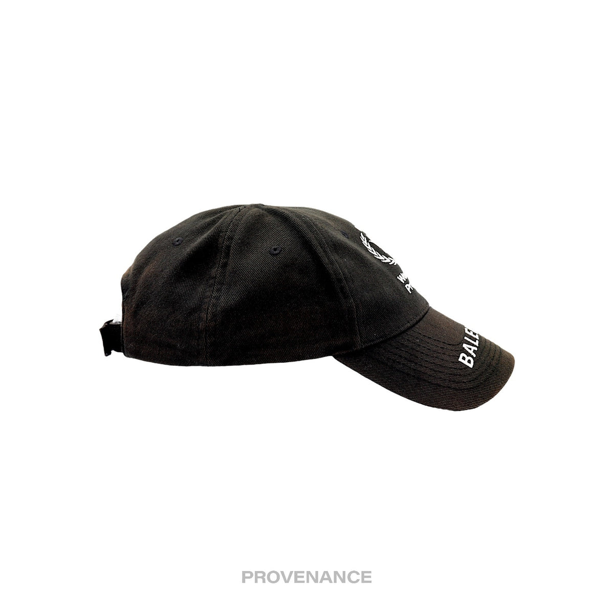 🔴 Balenciaga WFP Embroidered Logo Cap - Black White